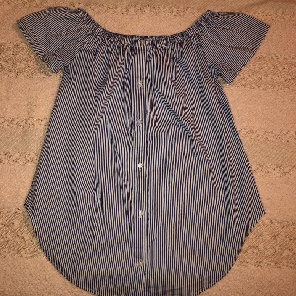 Truth nyc striped off the shoulder top